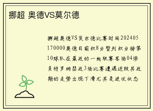 挪超 奥德VS莫尔德